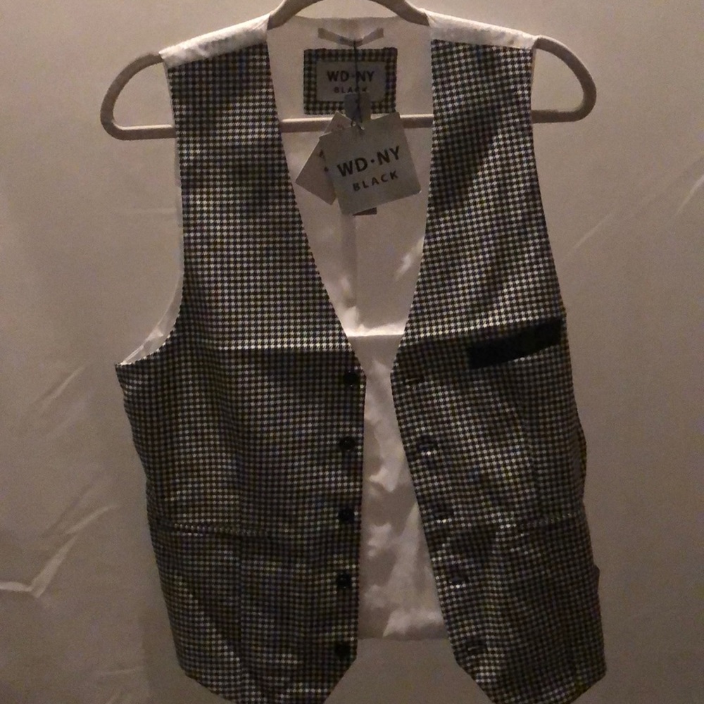 Black and white vest